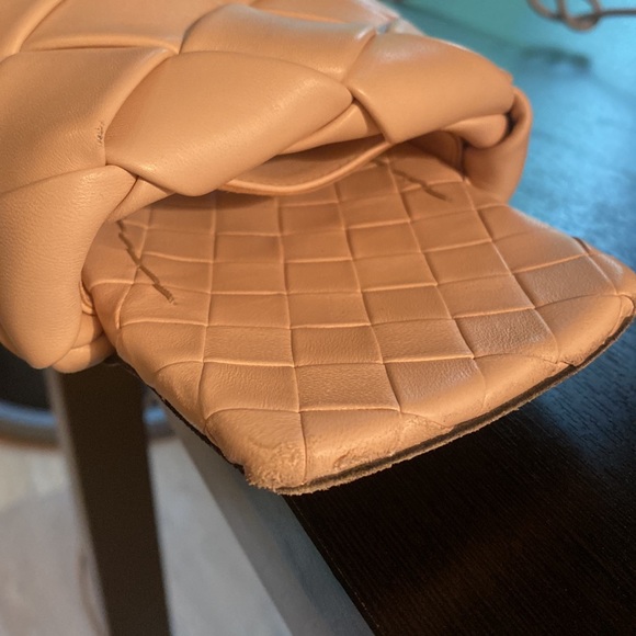 EUC BOTTEGA VENETA Size 41 Lido Flats Woven Slide Sandal in Bandage Nude Tan - Picture 11 of 12